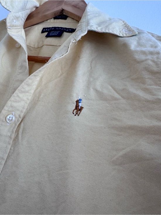Ralph Lauren Tops - Ralph Lauren Women’s Pale Yellow Polo Button-Down Shirt